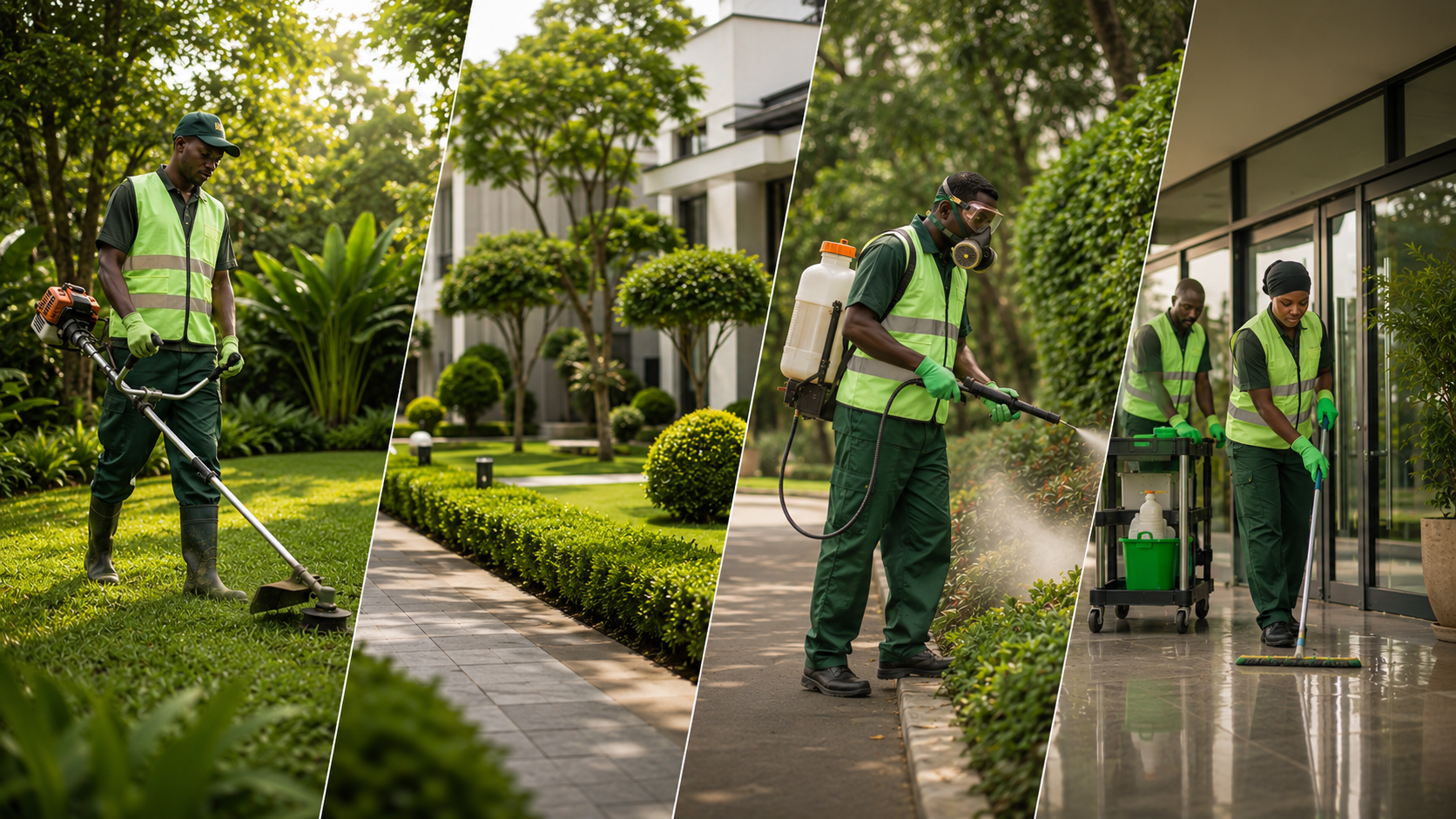 JulsPrint services - grounds cleaning, lawn mowing, fumigation, and janitorial